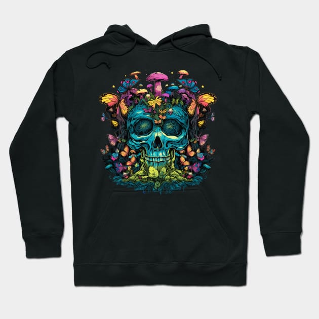 Skull Tree Butterfly Garden Hoodie by MushMagicWear